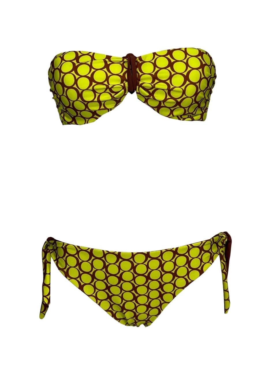 JUSTMINE Bikini Fascia Foderata Double-Face Giallo/Mattone B2770 1140 Made in Italy tg 42