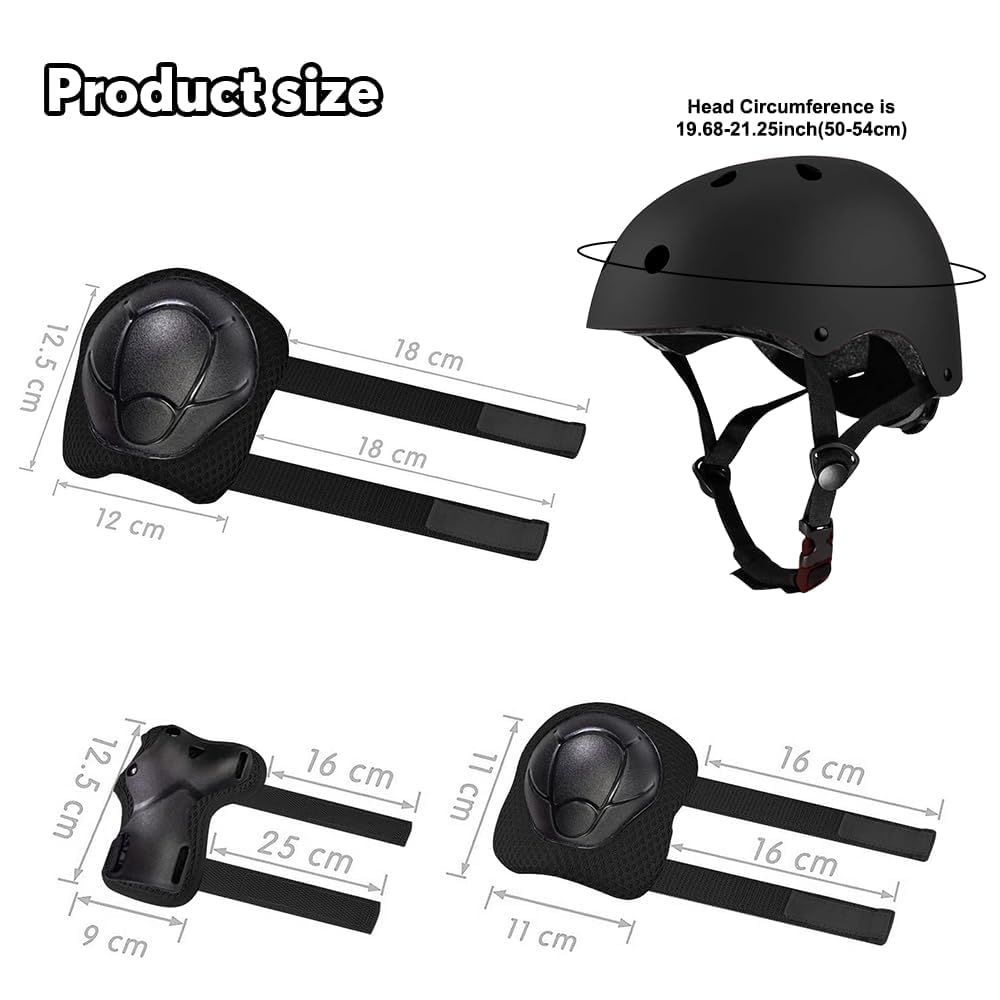 Set di Casco Protezione Bambini, 7 in 1 Set di Casco Regolabile Gomitiere Polso Ginocchiere per Skateboard, Bicicletta, Pattinaggio, Monopattino