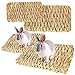RoadLoo Juguete Masticable Alfombra 4 Pcs Natural Alfombra HierbaTejida a Mano Seguro Comestible Conejo Esteras Hierba para Chinchillas y Hámster Parrot Mascotas Pequeñas