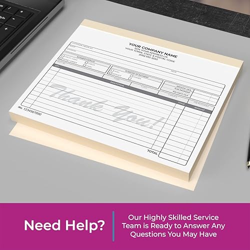 Miniatura 2 de Libros NCR sin carbono personalizados de 8.5 x 7 pulgadas en facturas duplicadas de 2 partes, recibos, órdenes de trabajo, órdenes de venta, órdenes