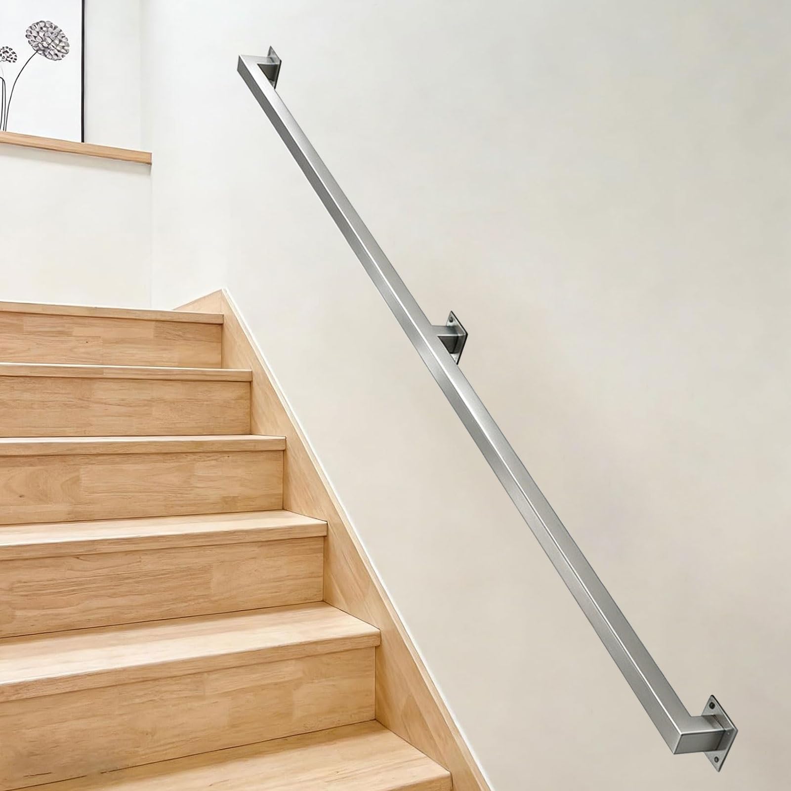Sxbhdm One Color Stainless Steel Stairs Banister Handrail For Indoor And Outdoor - 1Ft~20Ft Complete Kit, Staircase Railing Wall Mounted Hand Rails For Stairs, Safety Grab Bar(9Ft/270Cm)