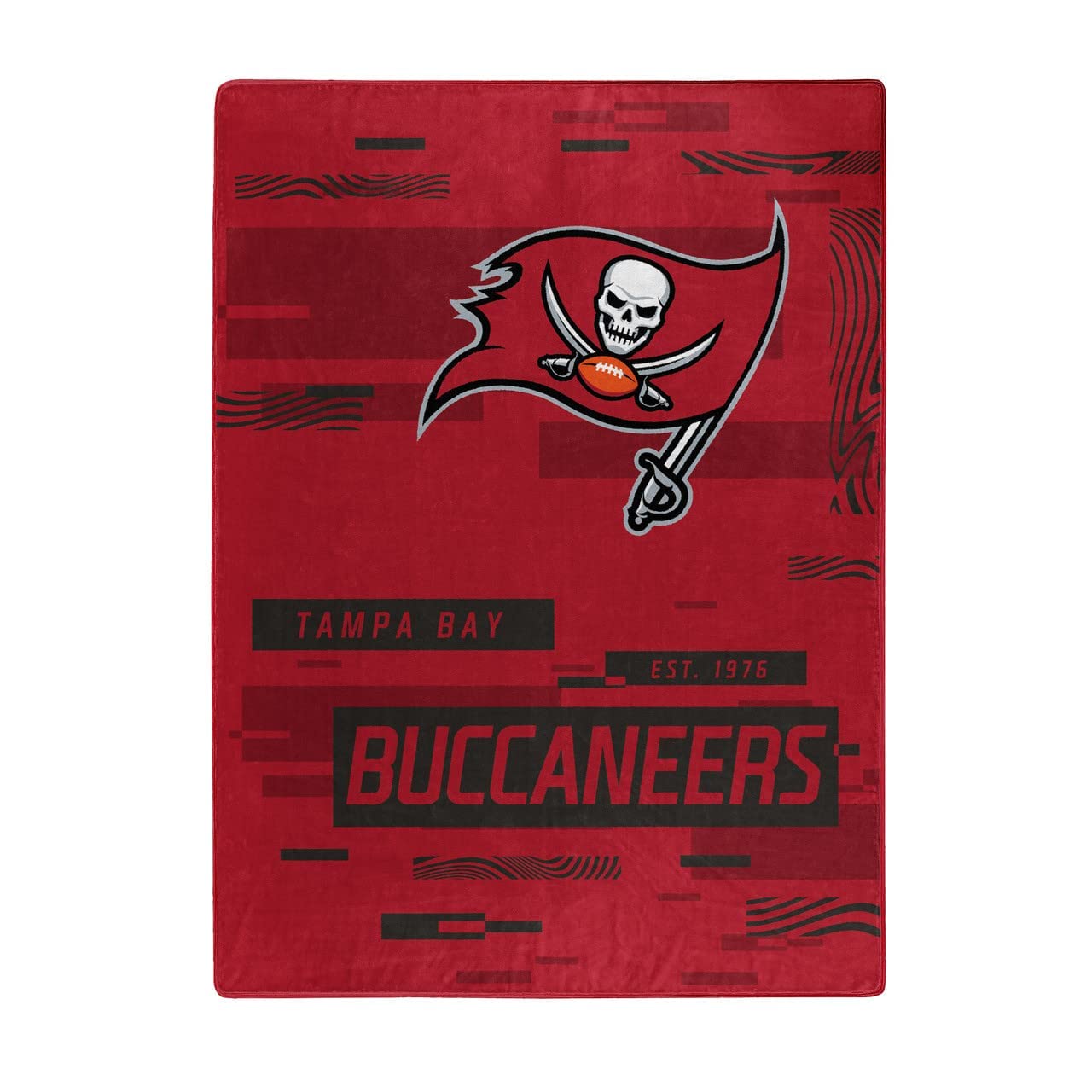 NORTHWEST ENTERPRISES NFL Digitize Design Plush Raschel Thow Blanket, 60"x80" (Tampa Bay Buccaneers)