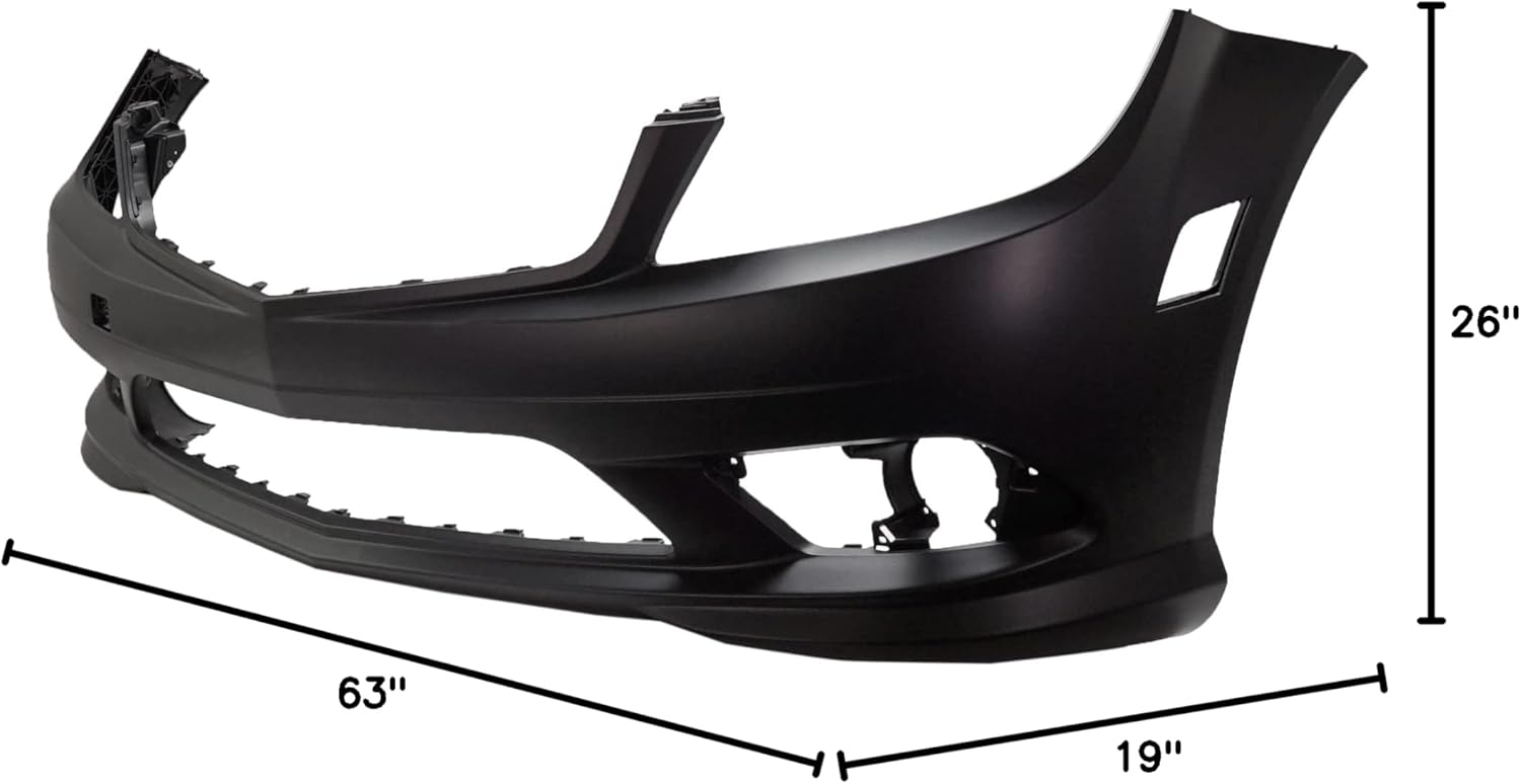 Garage-Pro Front Bumper Cover For Mercedes Benz C230 2008-2009, C250 2010-2011, C300 2008-2011, C350 With AMG Styling, Without Daytime Running Lights, Primed Front Bumper Replacement MB1000296