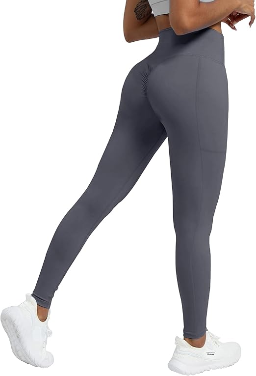 High Waisted Leggings for Women - No See Through Tummy Control Cycling Workout Yoga Pants with Pockets Reg & Plus