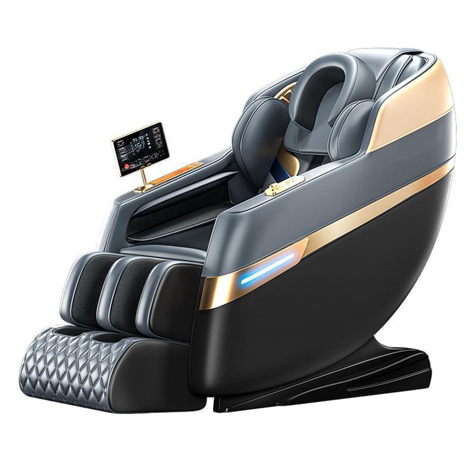 Sillón De Masaje De Gravedad Cero, Movimiento 2D Airbag Y Rodillo para Pies 6 Programas Automáticos Calefacción De Cintura Sillón De Masaje De Lujo para El Hogar(Noir)