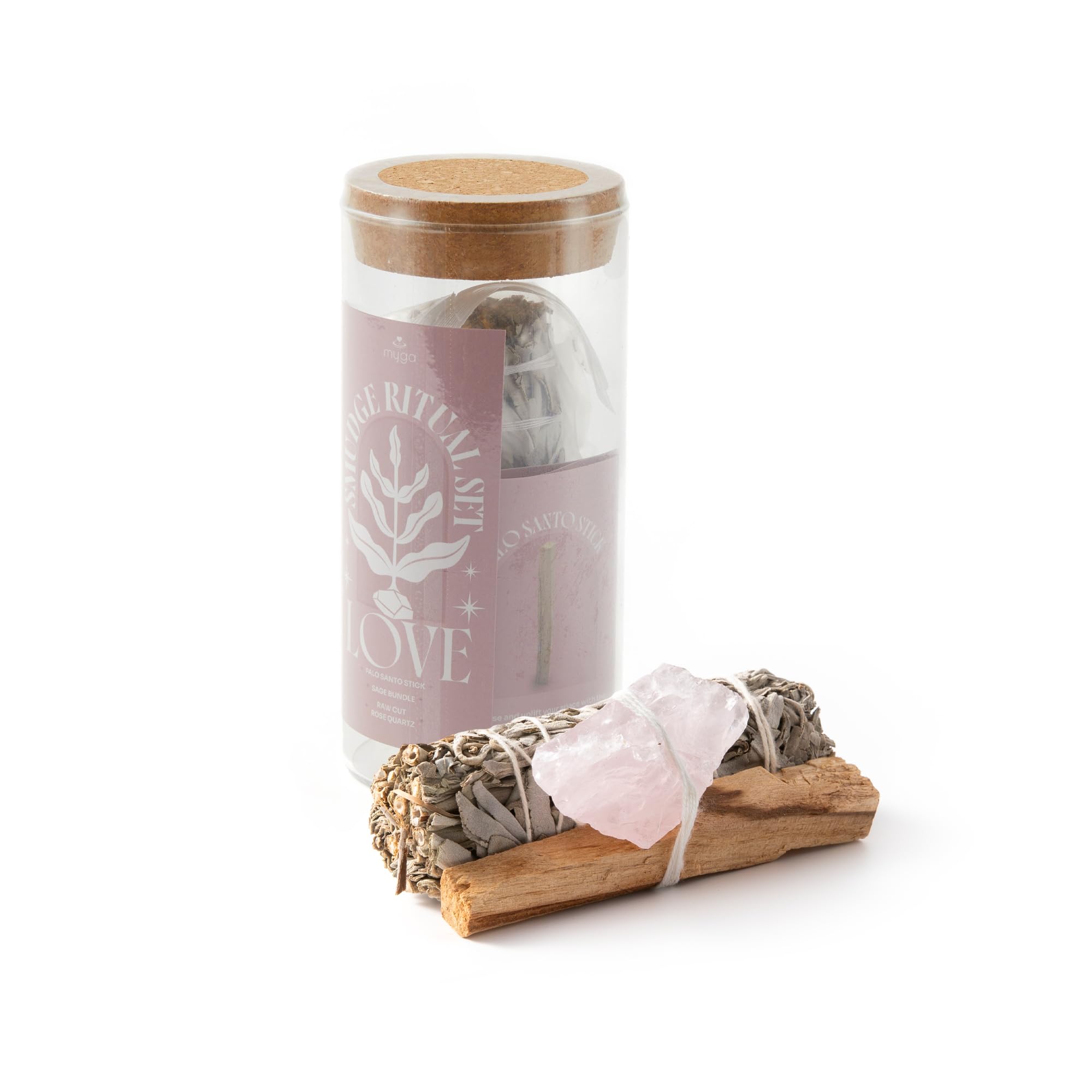 Rackhams Black Smudge Ritual Set – Cleanse, Protect & Invite Positive Energy - Rose Quartz