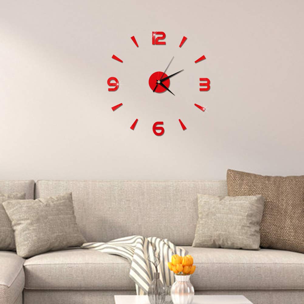 Segutage Wall Clock Sticker with Quartz Movement, Modern Large 3D Wall Clock Mirror Stickers - Image 2