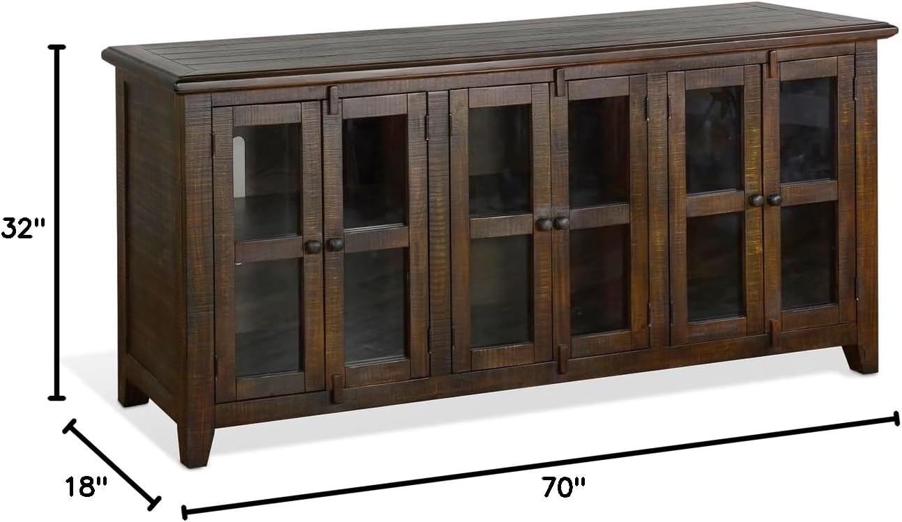 Sunny Designs 70" Wood TV Cabinet for TVs up to 80" in Tobacco Leaf