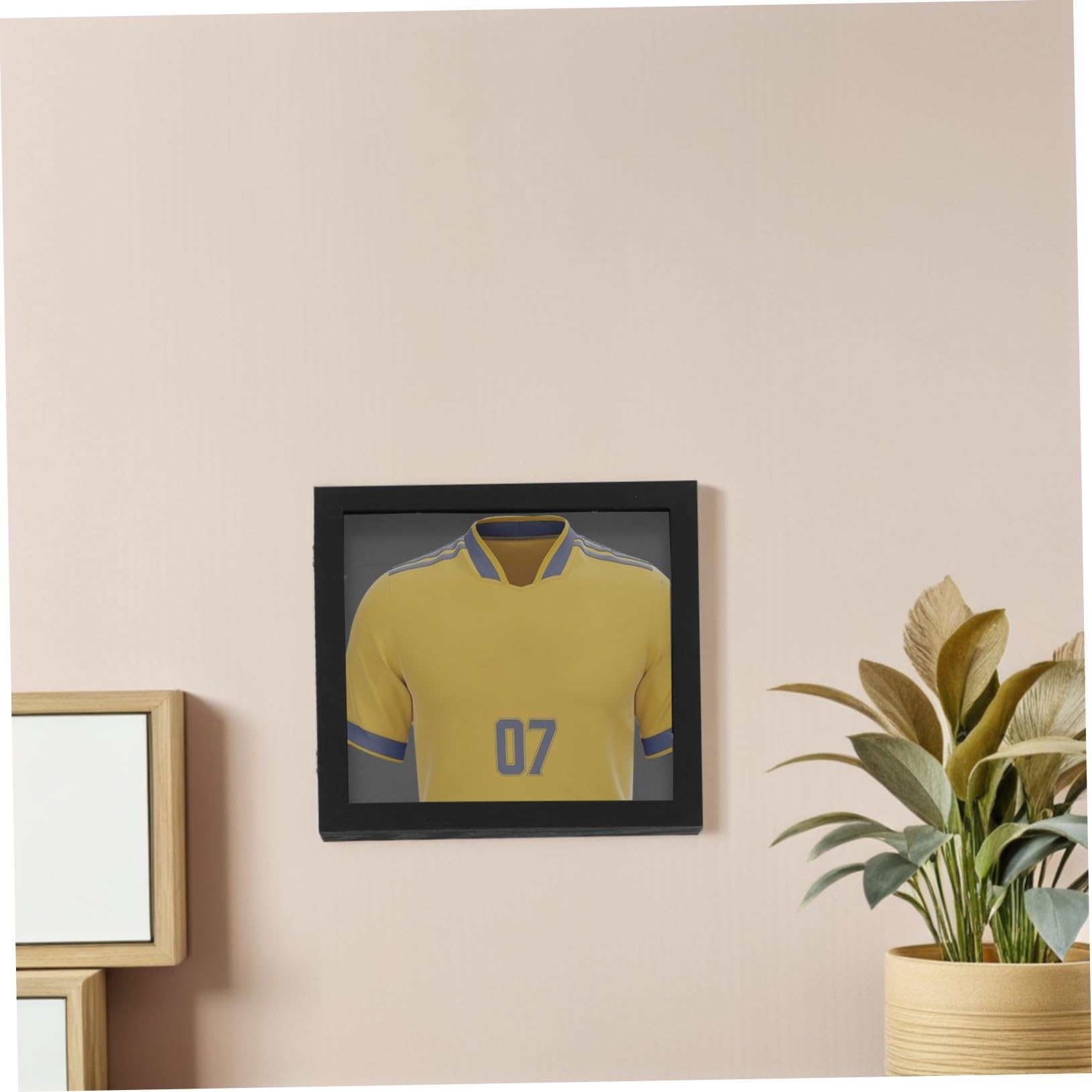 Mipcase Marco de Camiseta de Fútbol de Madera Negro 13x13 Pulgadas