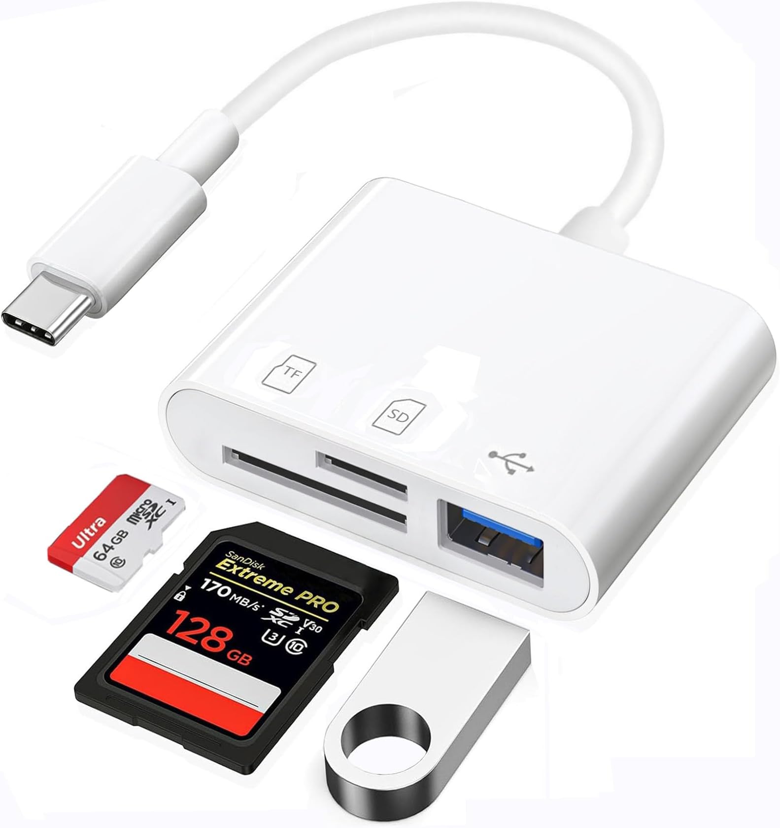 Amazon.com: TF Card Reader, Micro SD Card Reader, Type C TF Memory Card ...