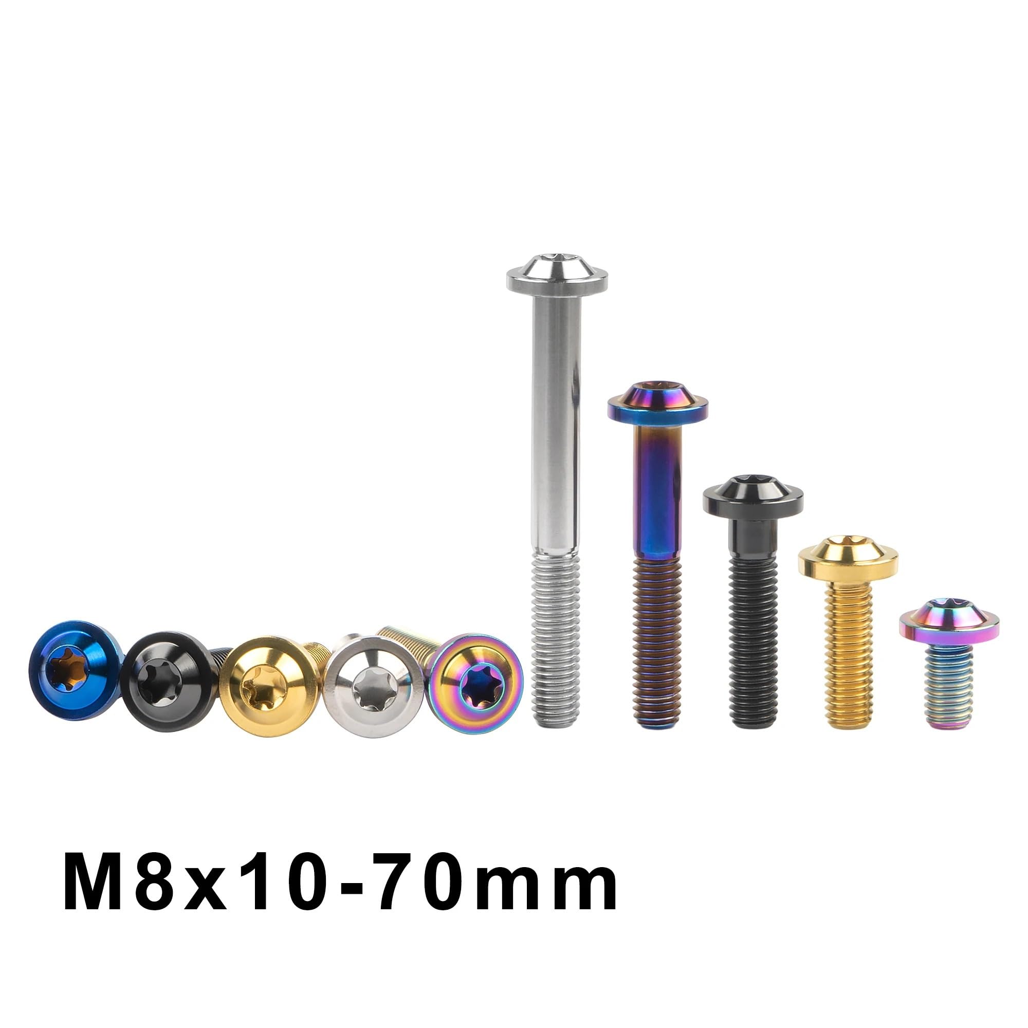 Viti E Bulloni In Titanio Blu Per Bici BMX - Kit 4 Pezzi Torx (Lunghezze 20-70mm)