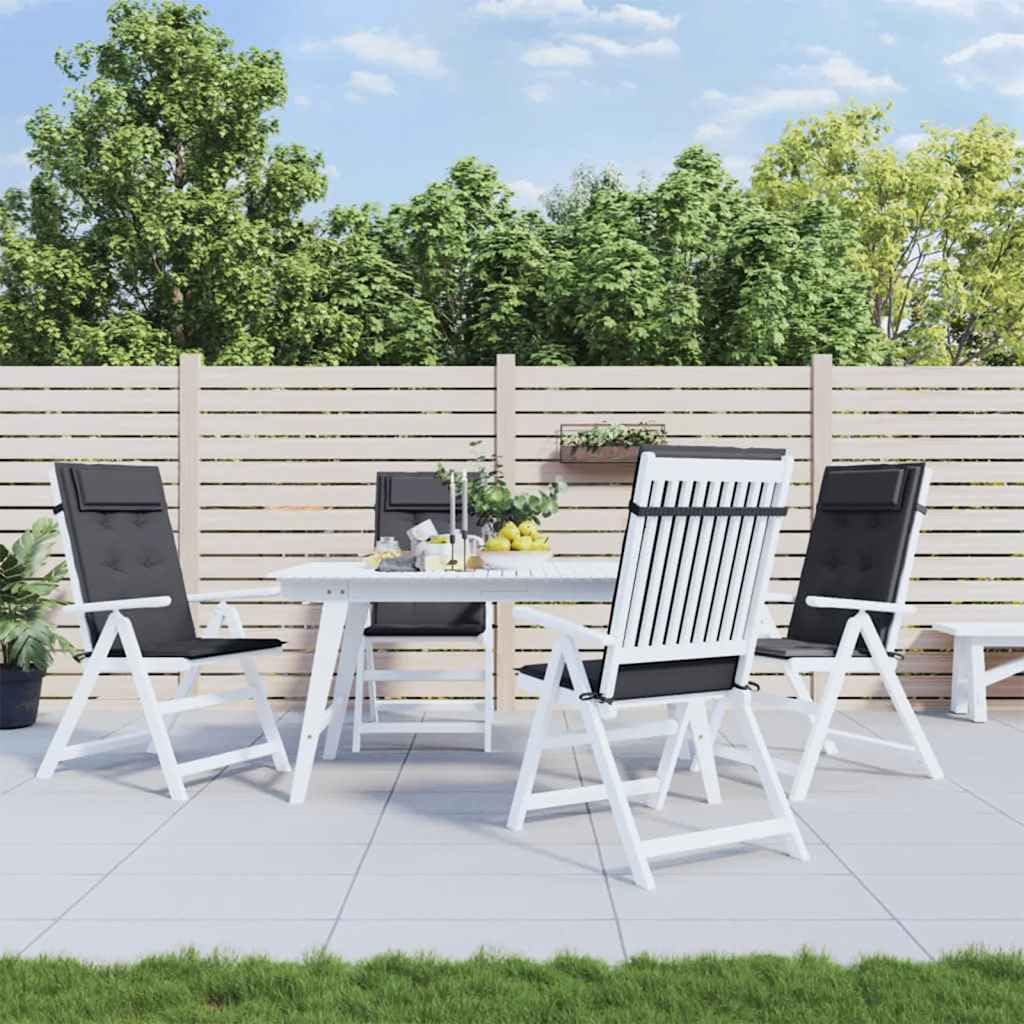 vidaXL Hochlehner Auflage 4 STK., Sitzkissen für Gartenmöbel Hocker Ottomanen, Wasserabweisendes Sitzpolster, Sitzauflage Stuhlauflage, Anthrazit Oxford Gewebe
