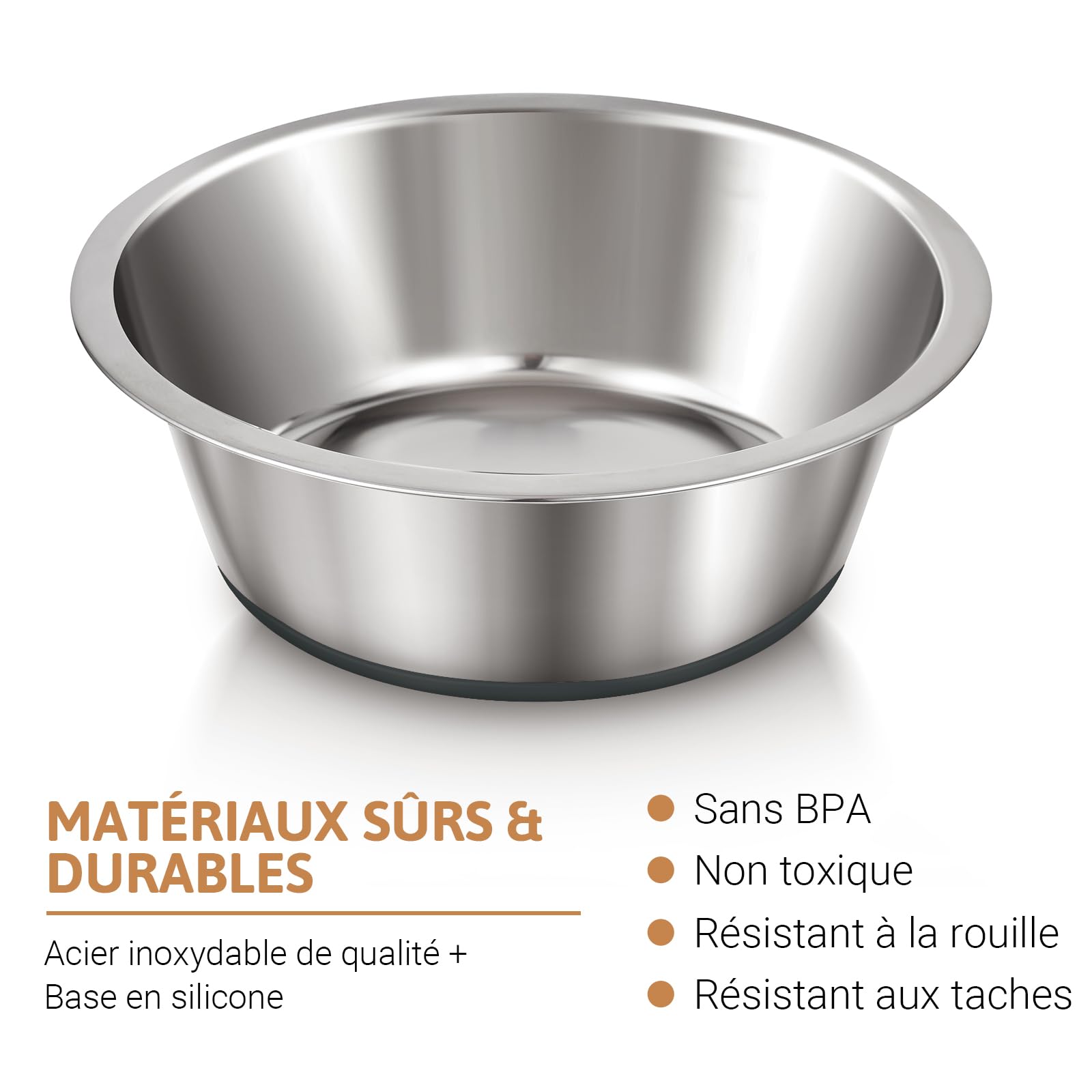 PEGGY11 Gamelles en Acier Inoxydable pour Chien, Antidérapant, Fond en Caoutchouc, Qualité Alimentaire, sans BPA, Peut Passer au Lave-Vaisselle, Facile à Nettoyer, 1920 ML, Paquet de 2