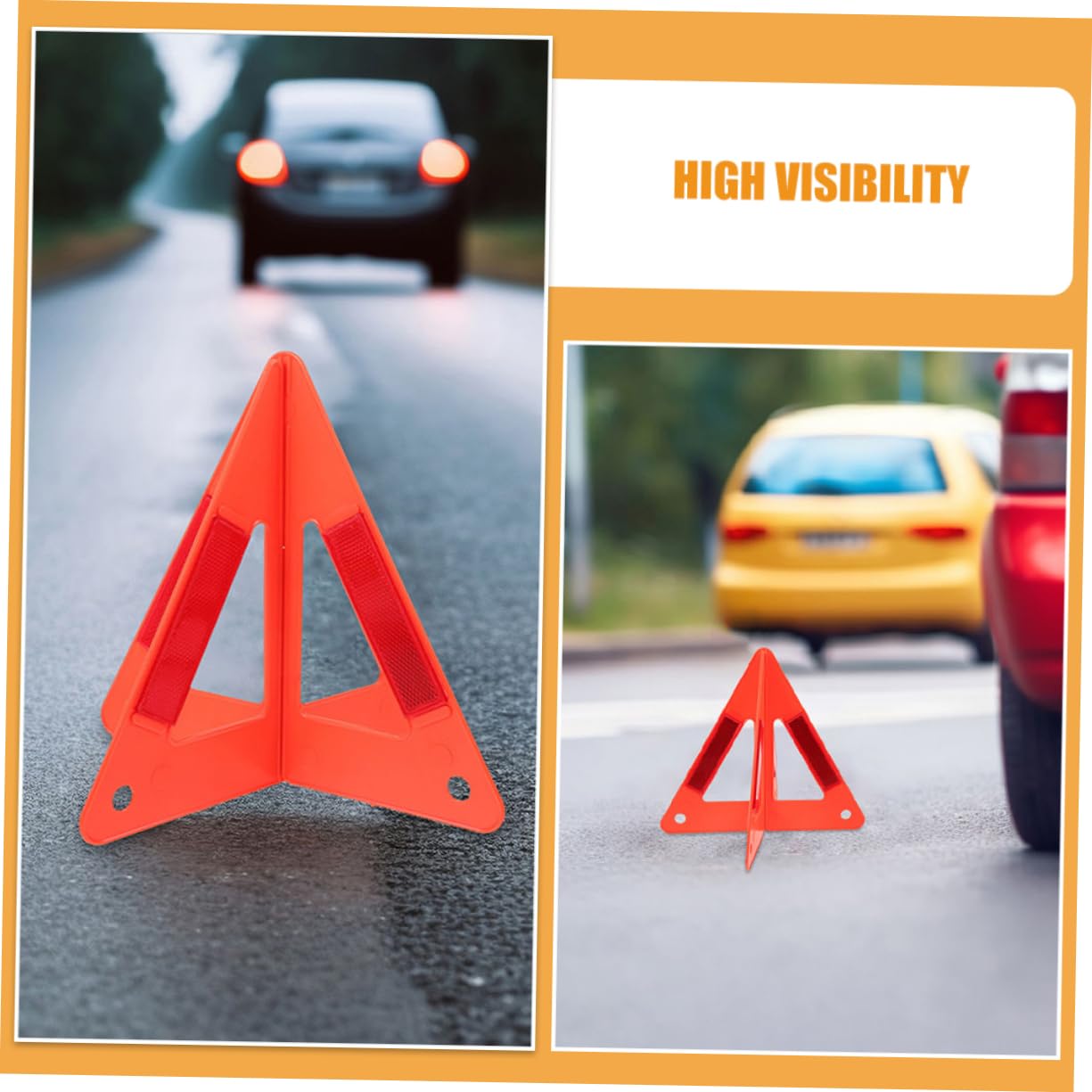 BESTOYARD 5pezzi Triangolo Auto di Sicurezza Riflettente Treppiede di Emergenza per Veicoli Segnale Stradale Pieghevole ad Alta Visibilità per Tutte le Situazioni