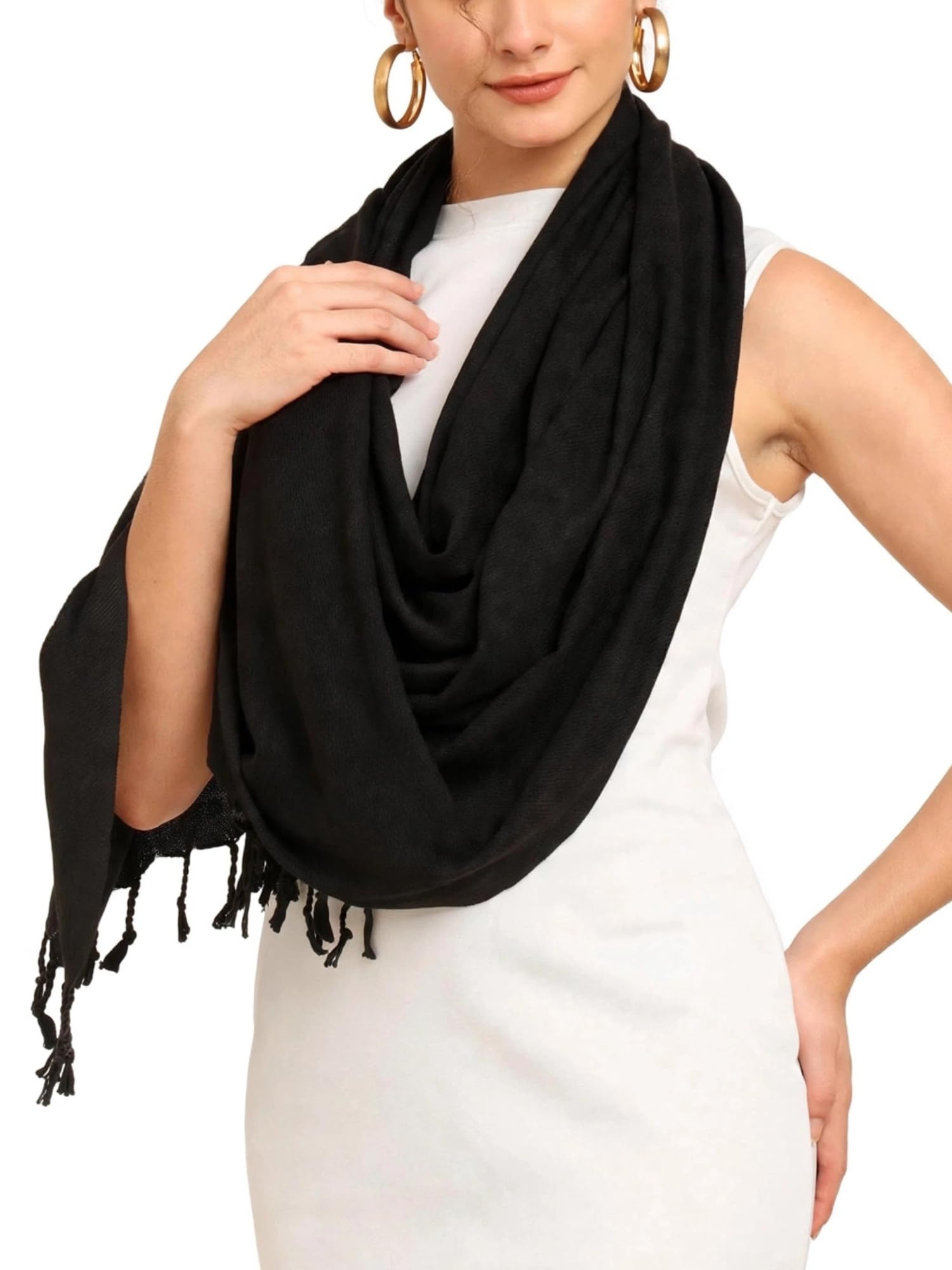 Winter Shawl|Stole for Women|Beach Fringe Tassel Wrap|Easily fits 210 * 78cm-picture-14