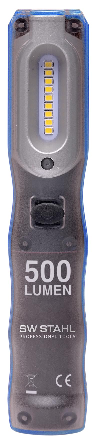 SW-Stahl LED Inspektionsleuchte S9791 - Werkstattlampe mit 500 Lumen | Wiederaufladbare SMD-Arbeitsleuchte aus Aluminium - Magnet-Halterung & Clip-Haken - Bruchsicher bis 3m - Inkl. USB-Kabel