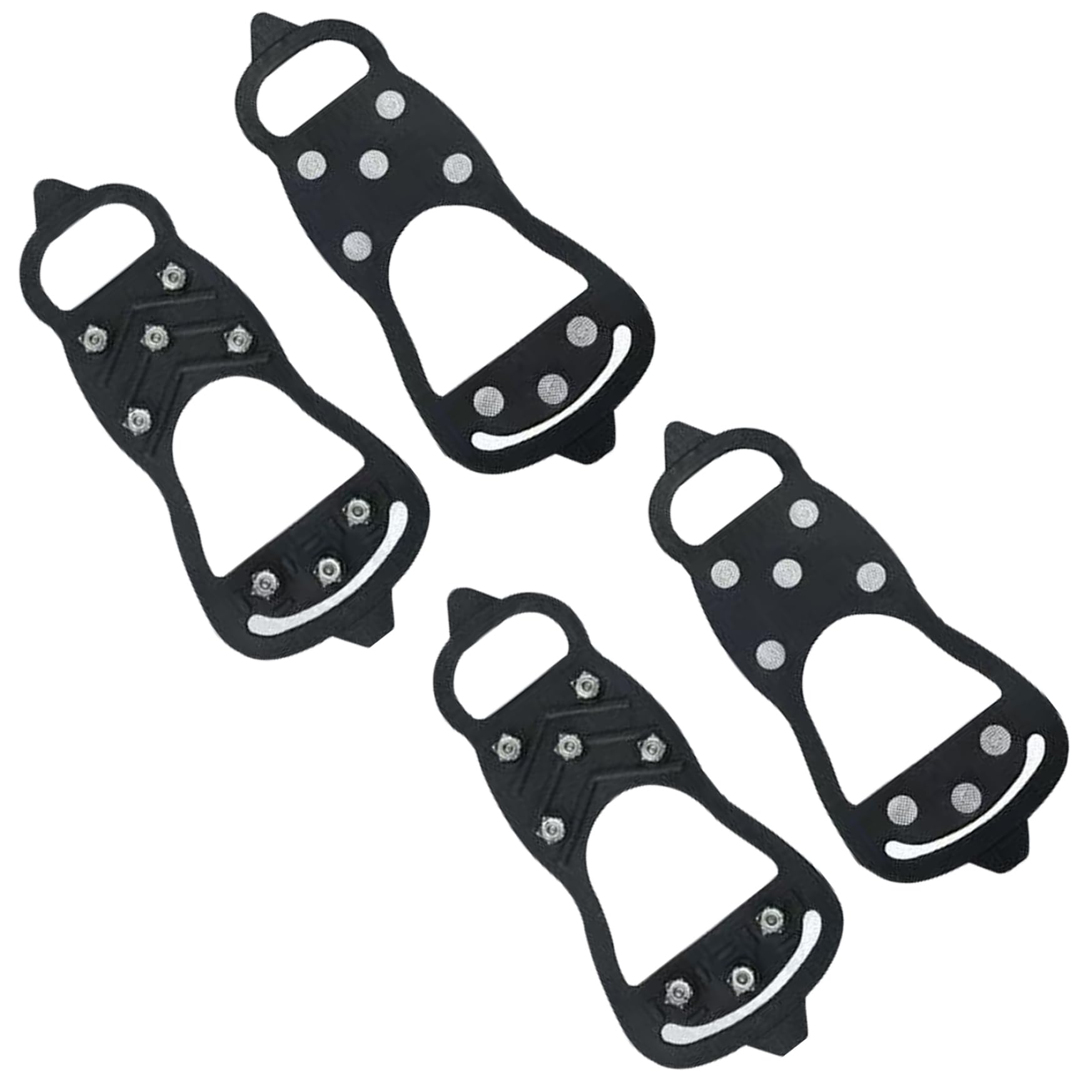 Non-Slip Spikes 2 Pairs Spikes for Shoes with 8 Stud Crampons Shoe Ice Cleats Snow Traction for Walking, Running on Ice & Snow Grips M for Shoes