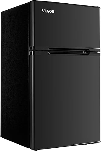 Miniatura 11 de VEVOR Mini refrigerador de 3.2 pies cúbicos con congelador, refrigerador compacto de doble zona, temperatura ajustable de 7 modos, refrigerador de