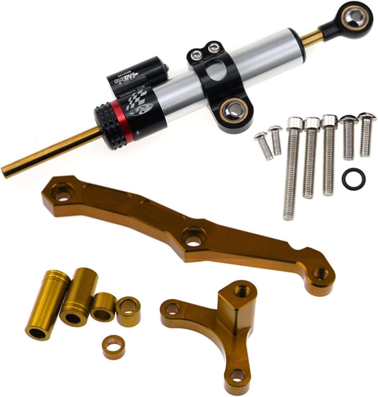 EZZON For Kawasaki Z 800 Z800/E Version Adjustable Stabilizer Steering Damper With Bracket Mount Motorcycle Accessories(Gold 1 set)