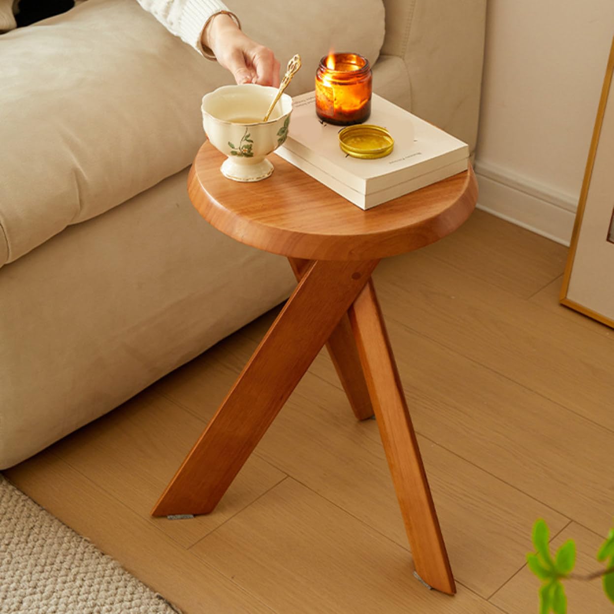 Amazon.co.jp: [GZGZ] ベッドサイドテーブル モダン 天然木 コーヒー  