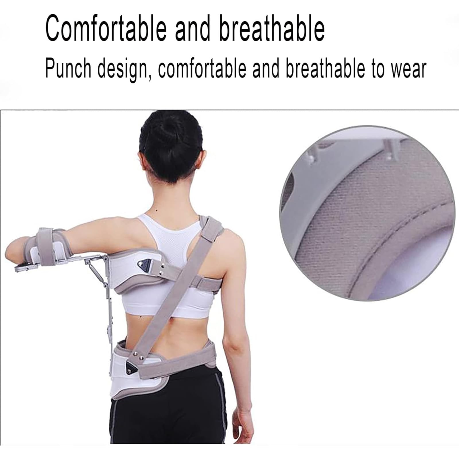 Soporte Fijo para abducción de Hombro, órtesis para articulación del Hombro, ángulo Ajustable: 0-120°/tamaño de Correa Ajustable, para Hombro congelado Agudo/Fractura y distensión del Hombro