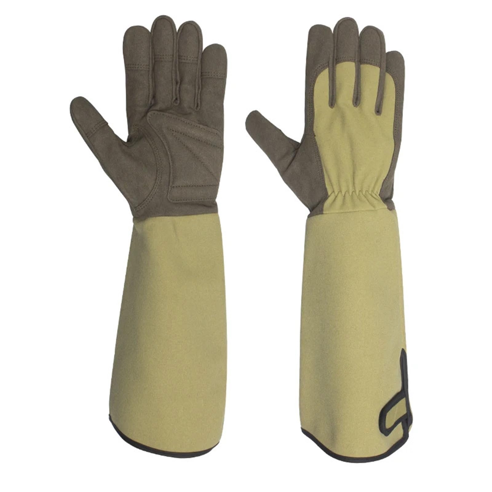 Garten Arbeitshandschuhe 1 Paar Lange, dornensichere Gartenhandschuhe aus Segeltuch, Rosenschnitt-Gartenhandschuhe, atmungsaktive Gartenarbeitshandschuhe FüR Die Gartenarbeit(L)