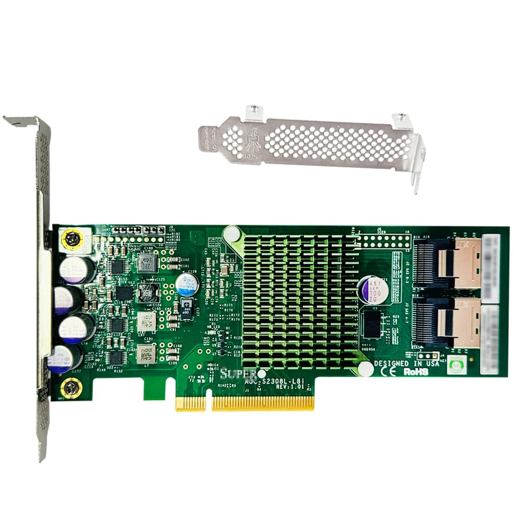 Scheda SAS HBA compatibile con LSI 9207-8i IT Mode PCIe SATA, 8 porte 6 Gbps PCIe 3.0 x8, 2 cavi SFF-8087 a 4× SATA per NAS ZFS TrueNAS unRAID