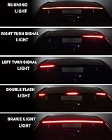 Vista 4 de Keiurot Led Third Brake Light Strip with Sequential Turn Signal, Double Flash Warning Light Flexible High Mount Stop Light Lamp Red Strip DC-12V