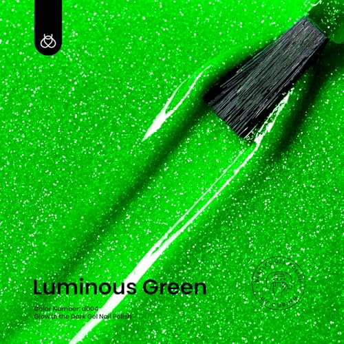 Image of Beetles Gel Nail Polish, Luminous Green Glow in the Dark Gel Nail Polish Soak off Uv Led Nail Lamp Nail Art Manicure Salon DIY Home 0.5Oz