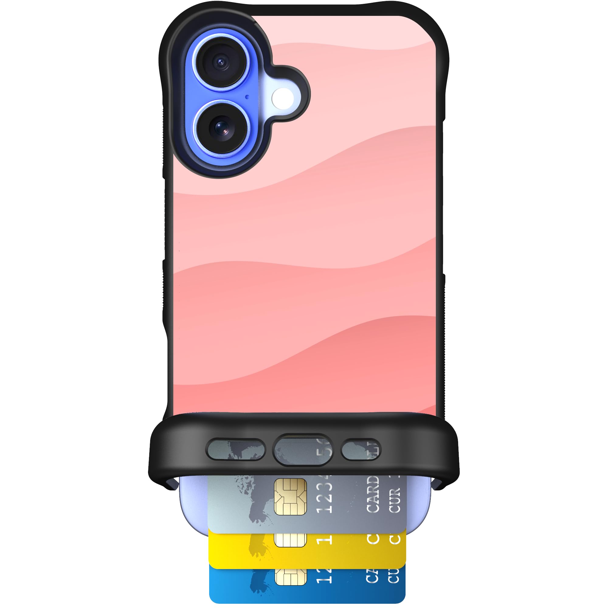 Scooch for iPhone 16 Case with Card Holder, Wingmate Wallet Case with Hidden Card Slot and RFID Protection for up to 4 Cards, 10-Foot Drop Protection,