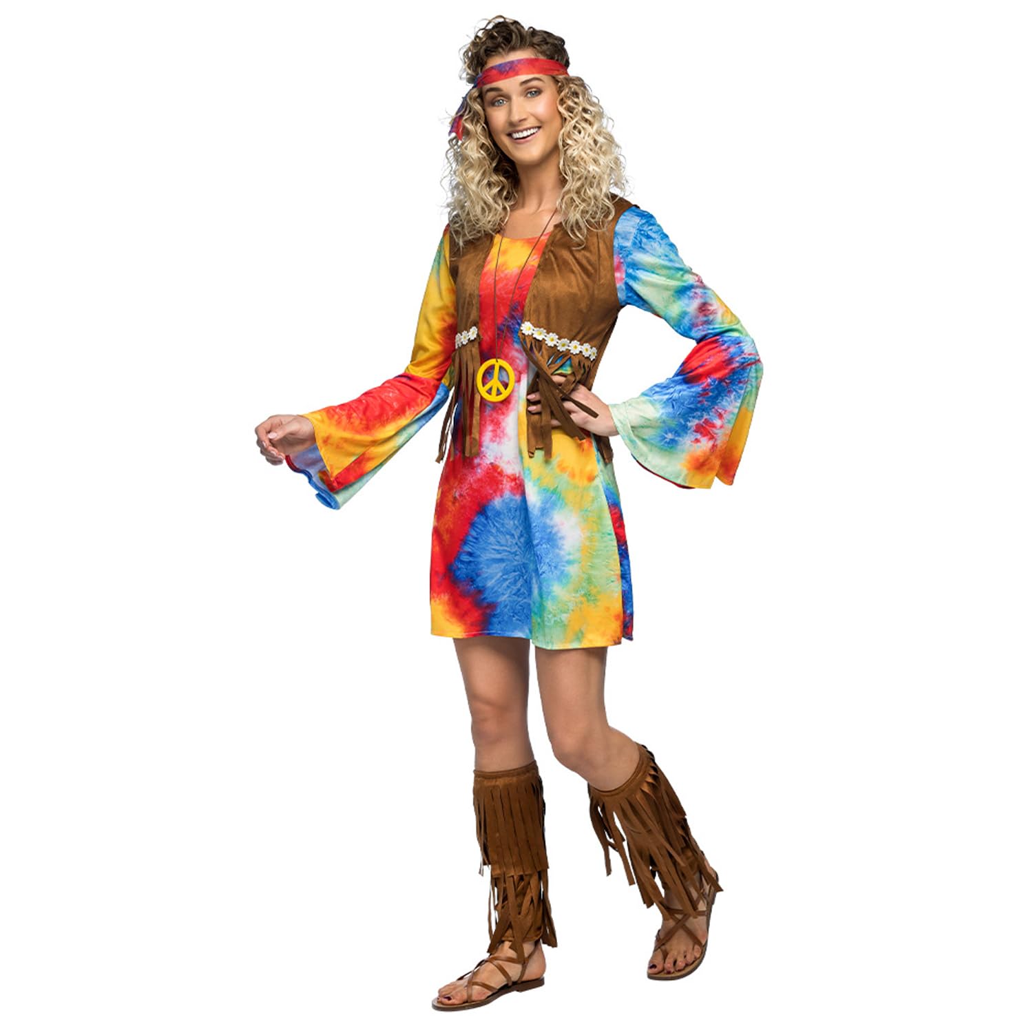 Boland 84467 Erwachsenenkostm Hippie Breeze Adult Costume, Multicoloured, 38/36