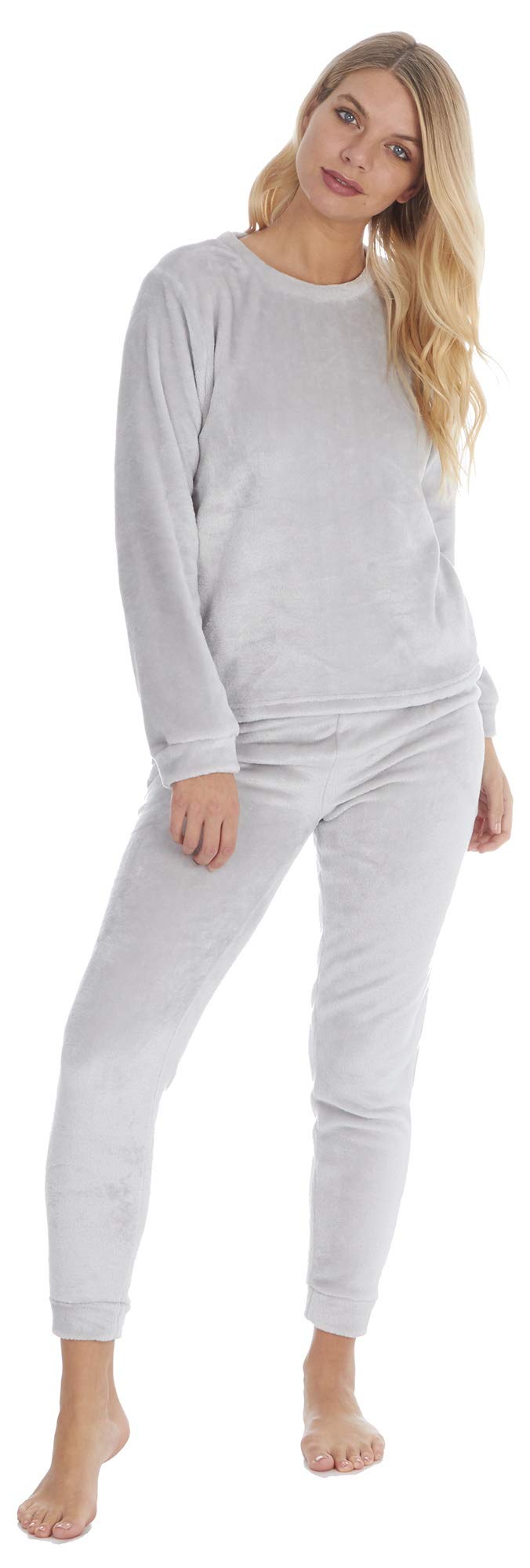 Forever Dreaming Ladies Shimmer Fleece Twosie Pyjama Set Grey L
