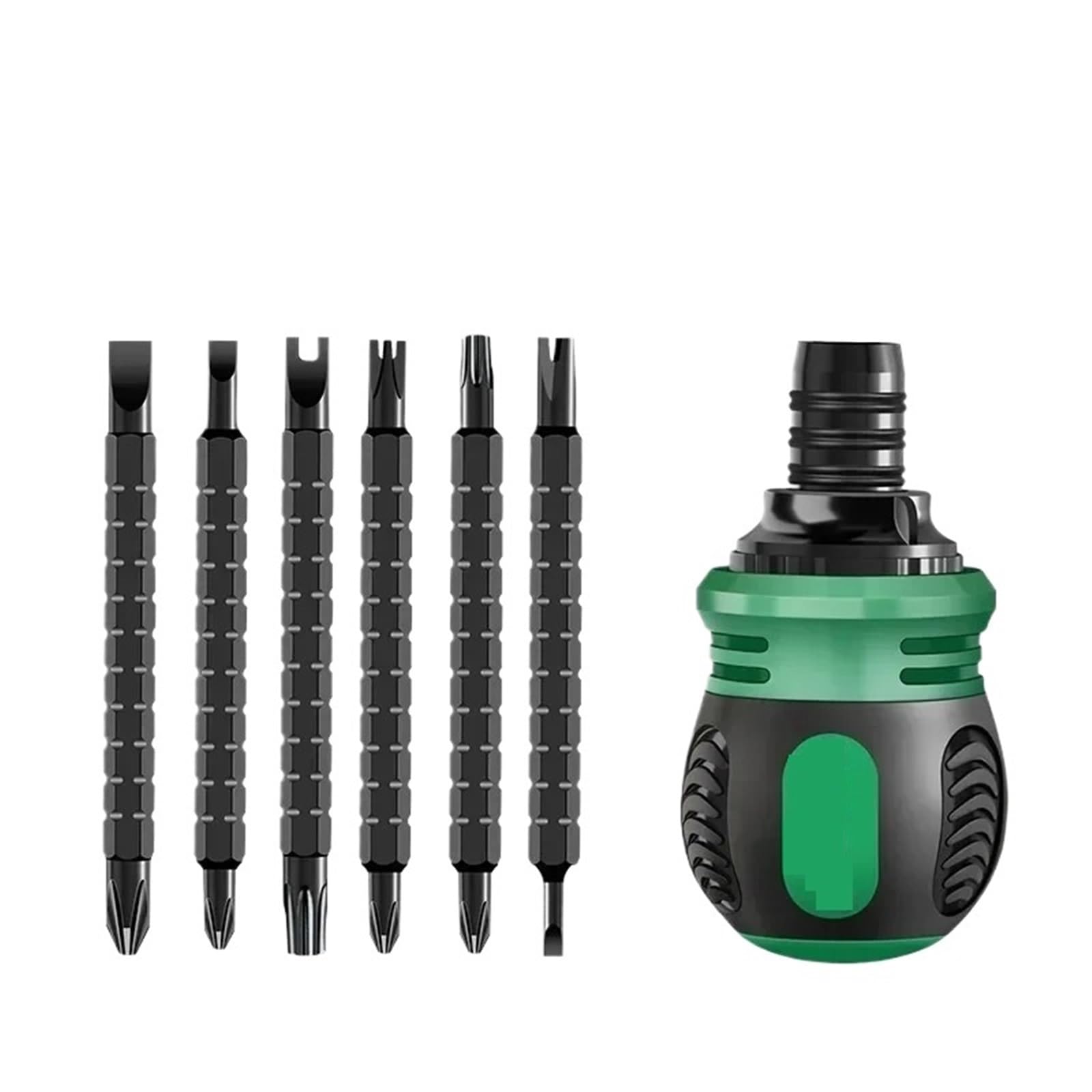 Ratchet Screwdriver Set with Multifunctional Adjustable Inner Cross Shaped Triangular Portable Screw Driver Easy to Carry(12-in-1)