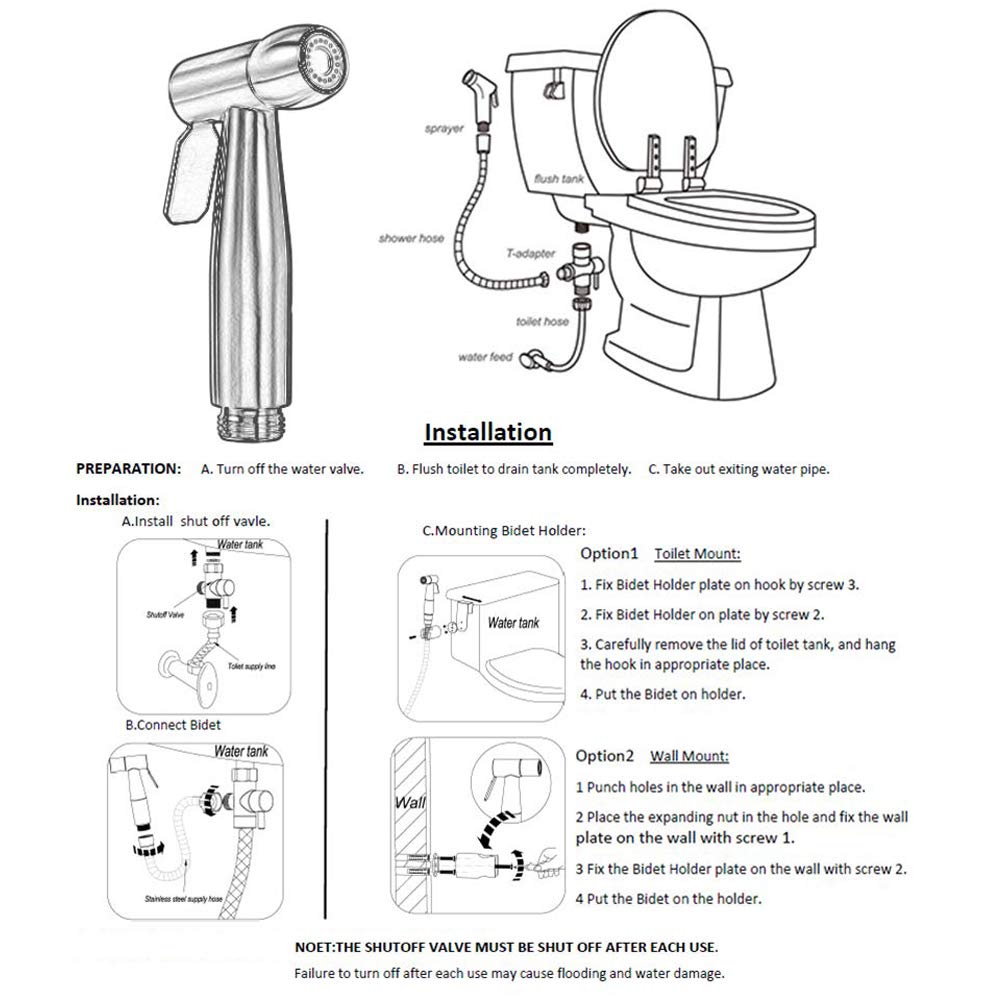 Spruzzatore Manuale Per Bidet - Doccetta Acciaio Inox Per Igiene Personale E Pulizia Toilette - Foto 4