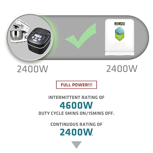 Miniatura 8 de UMI 2400W Convertidor de voltaje de 220 V a 110 V, convertidor de potencia de 220 V a 110 V de servicio pesado con modo automático, convertidor de