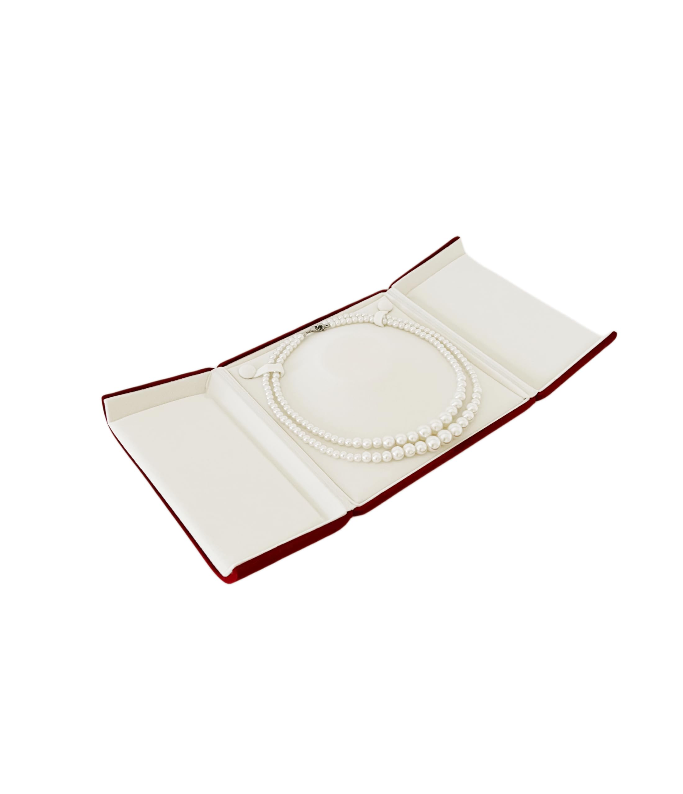 Dunkelrot Kastanienbraun, Premium-Qualität, kastanienbrauner Samt, Halskettenbox, Bankett, Perlenkette, Perlenstränge für Hochzeit, Geburtstag, Verpackung, hochwertig (Schmuck ist nicht