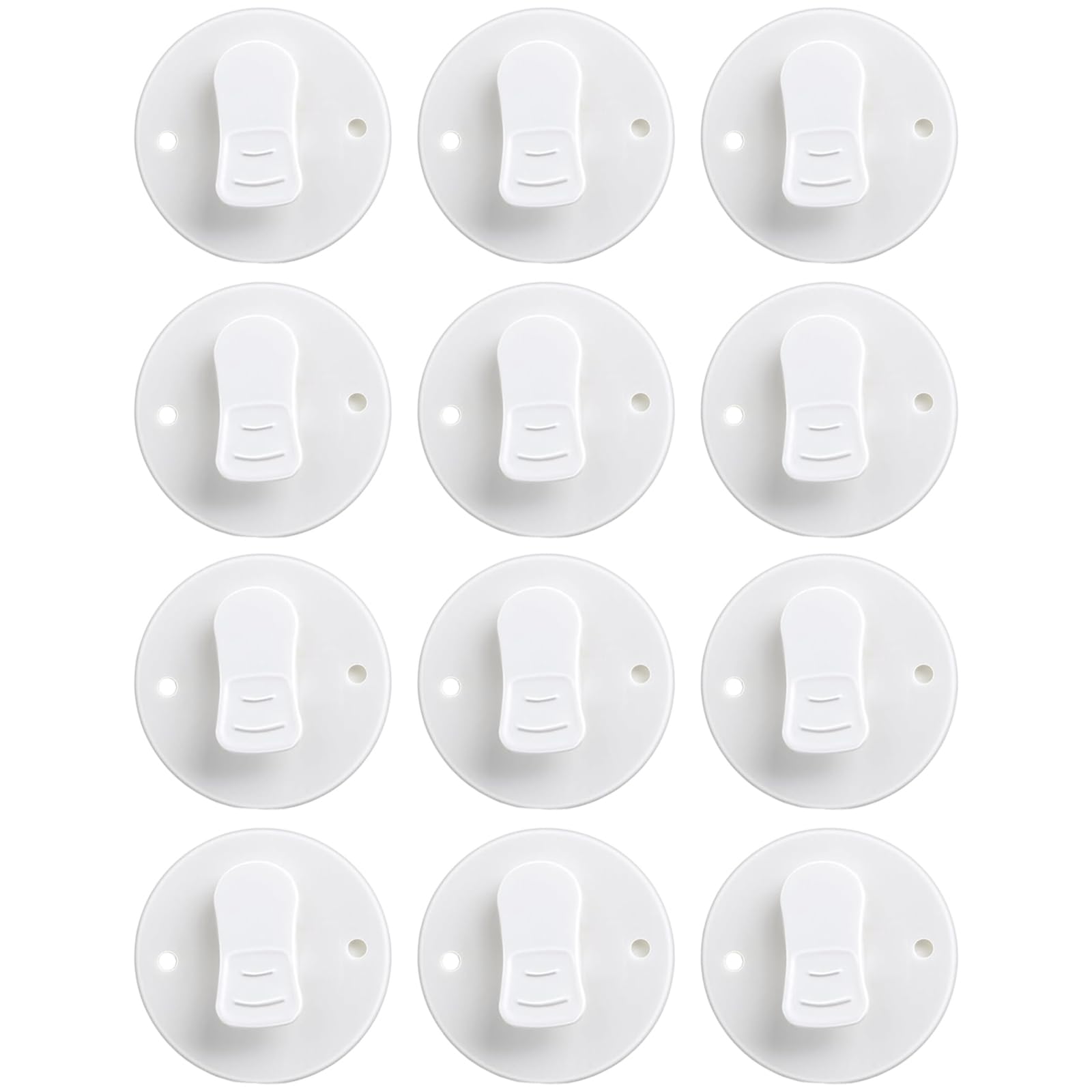 Photo 1 of 12 Pack White Shower Curtain Clips – Self Adhesive Showers Curtains Weights for Home Inside Windproof and Water Splash Proof