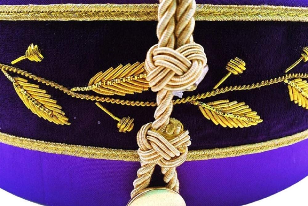 33° grado Rite Scozzese Viola Cap Bullion Ricamo a Mano