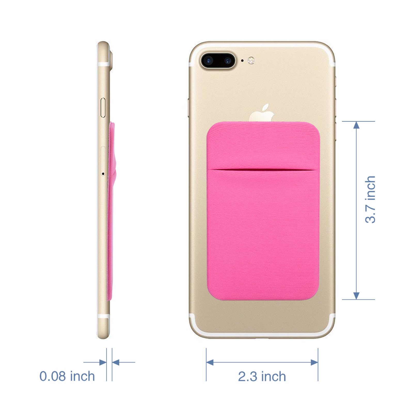 Costyle Smukłe etui na karty kredytowe z tyłu telefonu komórkowego Stick On Wallet, Różowy, szary, miętowy zielony, różowy, Medium, Etui na karty w pełni zakryte