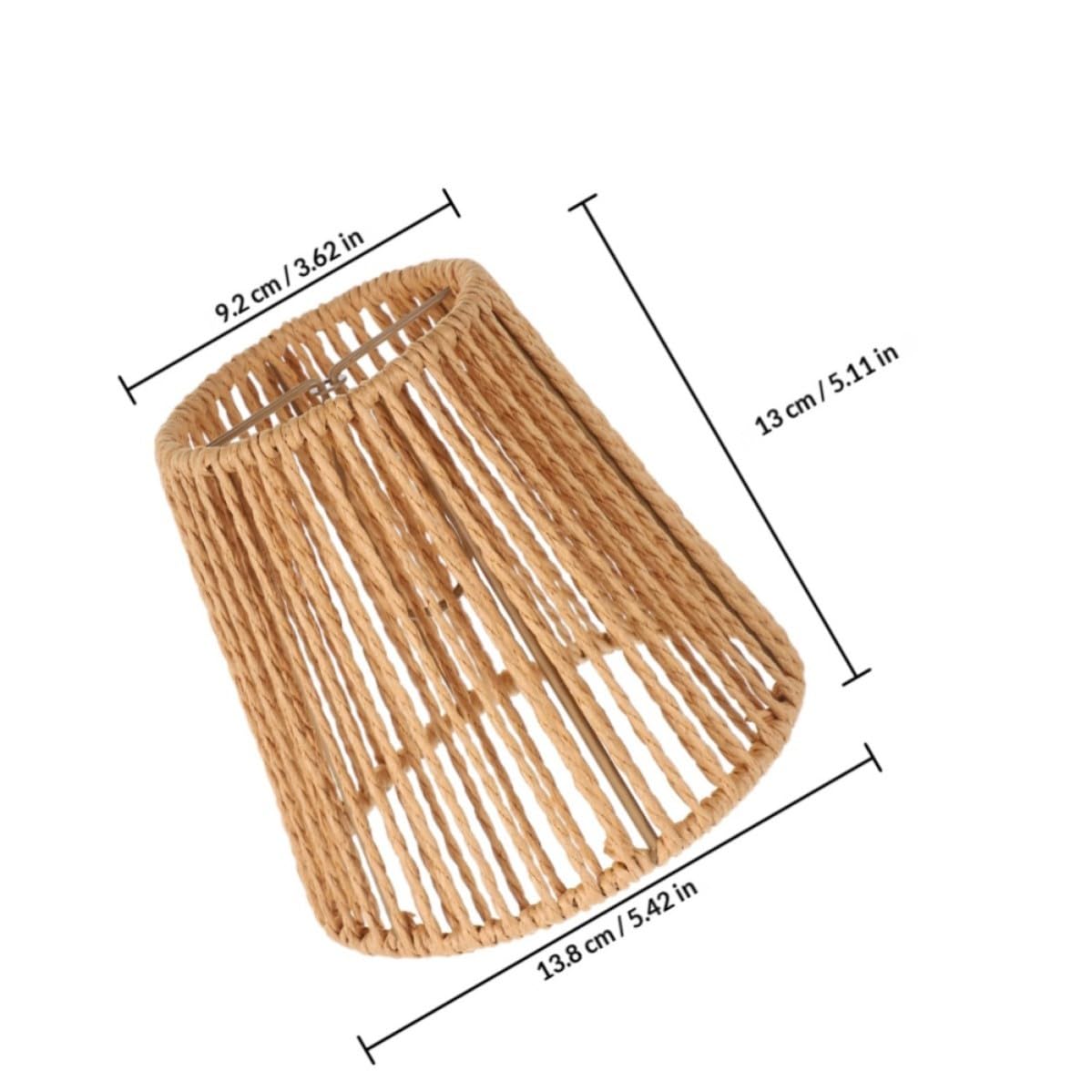 Set 4 Paralumi Intrecciati a Mano in Corda di Carta Stile Boho Rustico, Decorativi e Versatili per Lampade da Terra e Camera da Letto