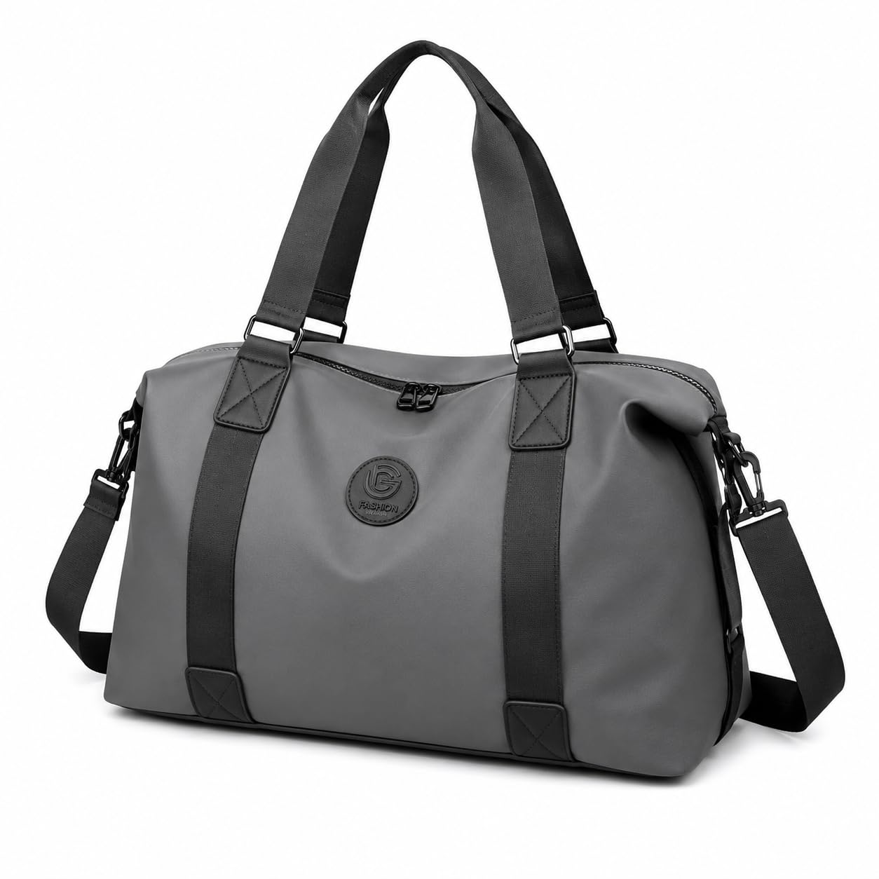 Large Capacity Duffel Bag for Men & Women, Water Resistant Oxford Cloth Travel Bag with Toiletry Section, Carry-On Weekender Bag for Airport Gym Sports Business & Overnight Trips (Grey)-image-30