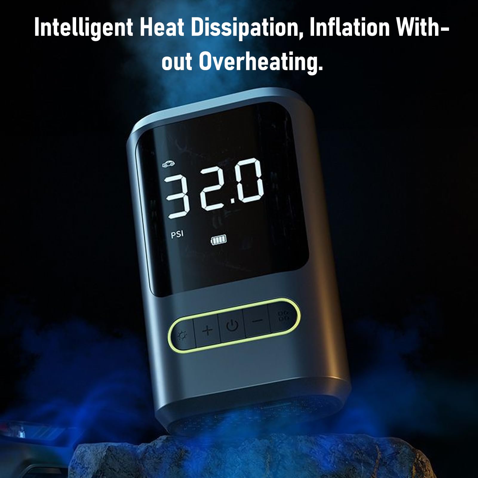 Pompe à Air sans Fil 150 Psi, avec Lampe de Poche LED, Manomètre Numérique, Gonfleur de Pneus Portable pour Voitures, Motos, Ballons de Sport, Matelas Pneumatiques et Bouées,