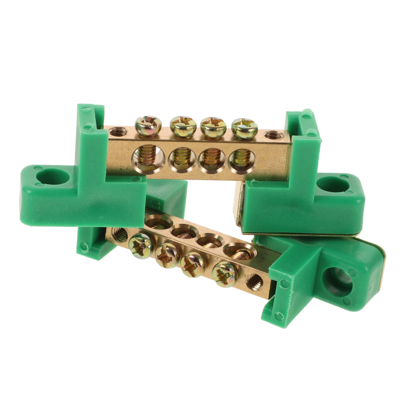 MUCKLILY 2Pcs Terminal Copper Ground Bar Kit Electrical Grounding Bars for Secure Connections in Distribution Boxes and Equipment Heavy Duty Ground