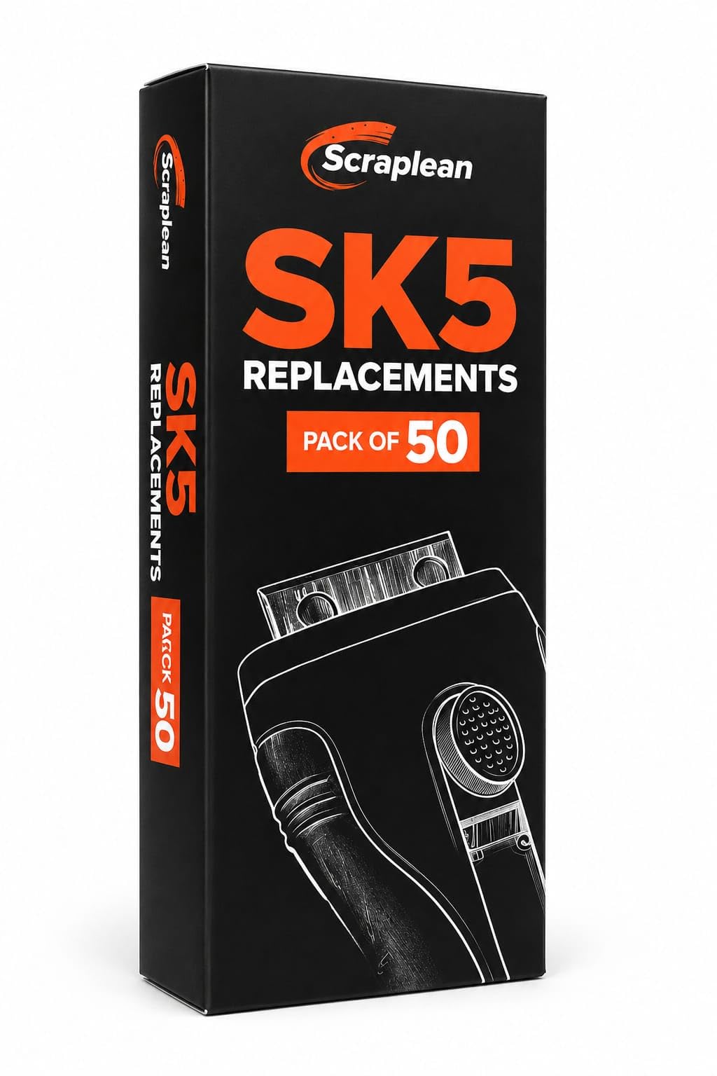 Scraplean Orange Scraper Replacements-Pack of 50 for Cleaning Purpose
