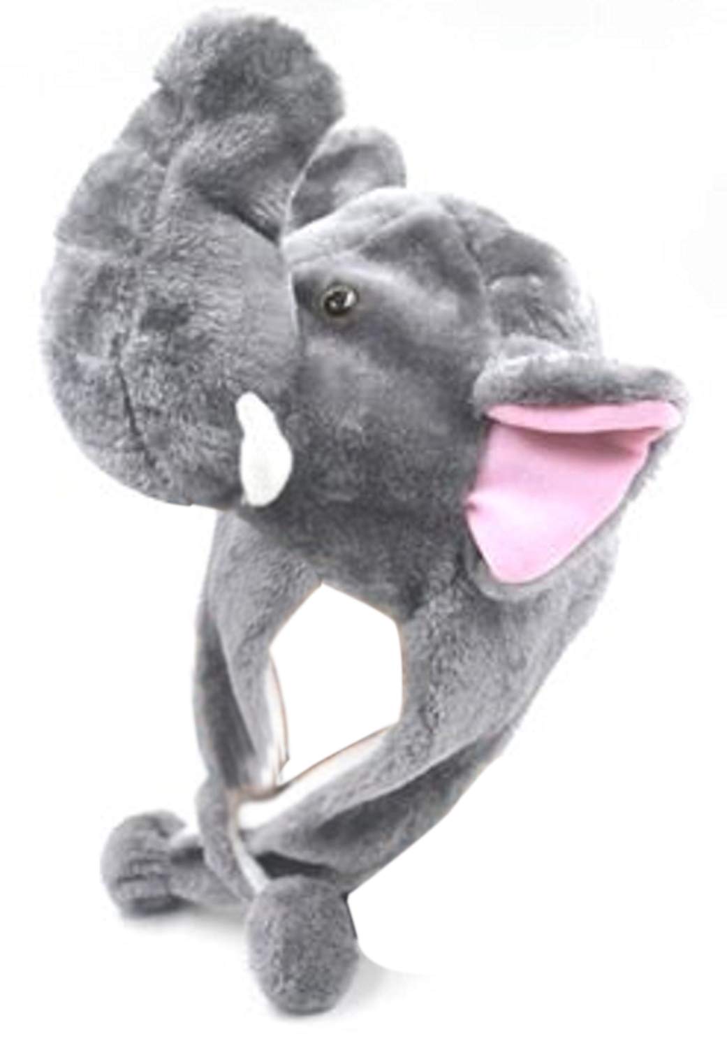 Zacharias Plush Animal Hat Costume Cap Cute Soft Faux Fur Stuffed Toy Hood (ELEPHANT)