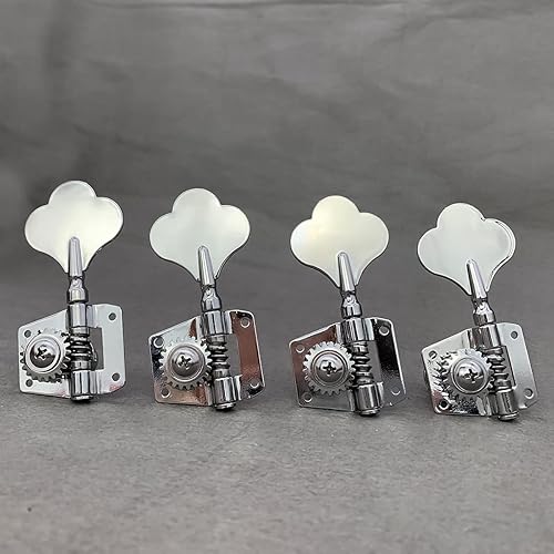 Miniatura 2 de FLEOR Cromado 4L Vintage Open Gear Bass Tuners Tuning Keys Pegs Cabeza de máquina para Precison Jazz Bass Guitar Part