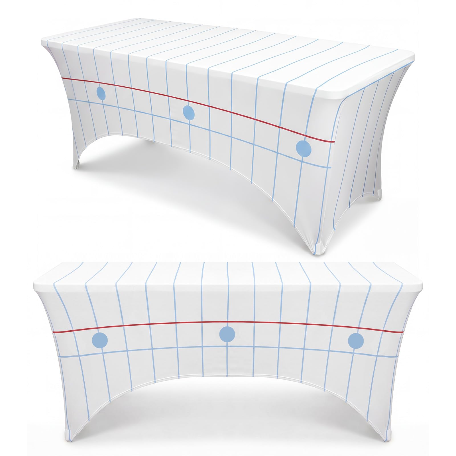 Moukeren Back to School Tablecloth 6 ft Lined Notebook Spandex Tablecloth