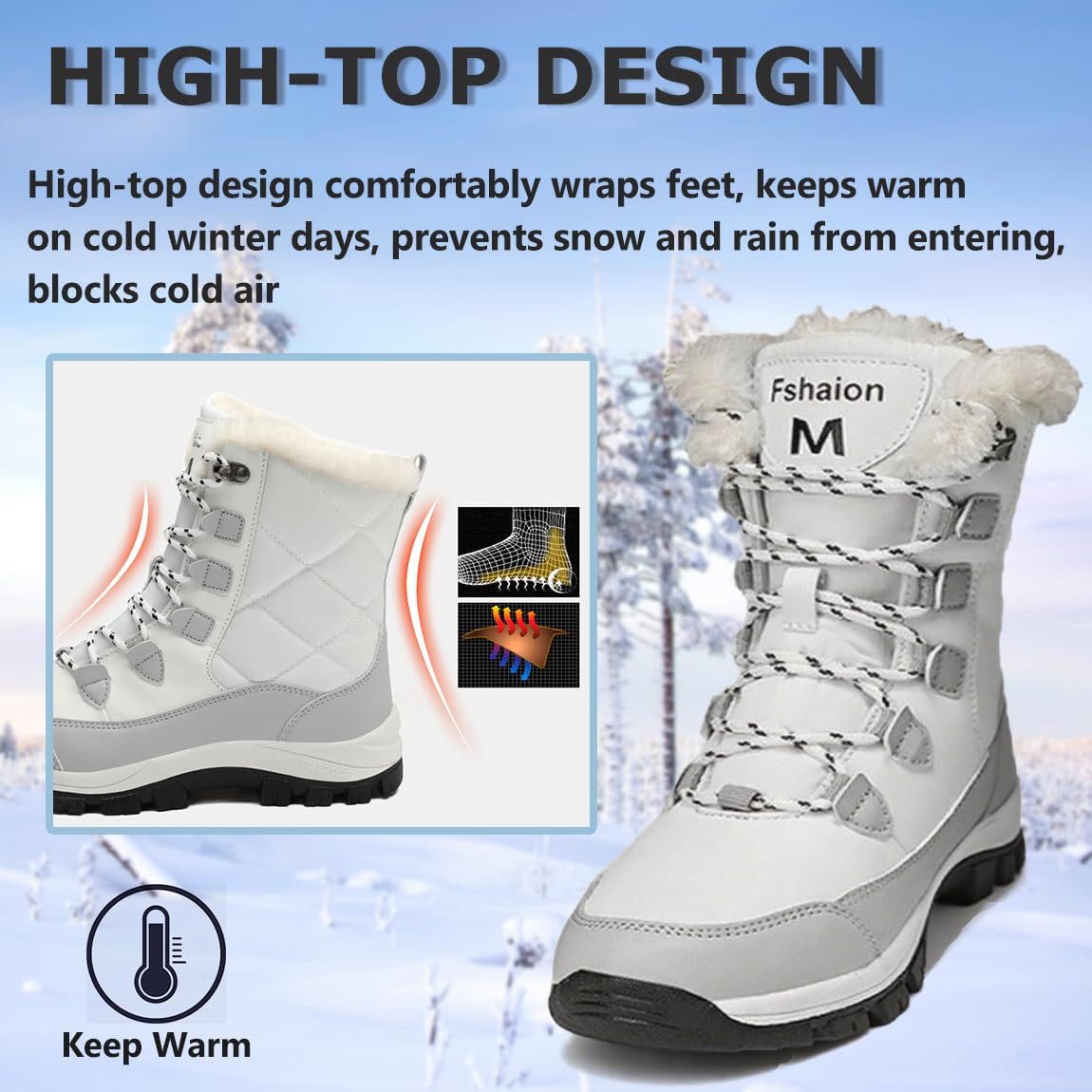 Botas de Nieve Mujer Antideslizantes Impermeables Tallas 36-41