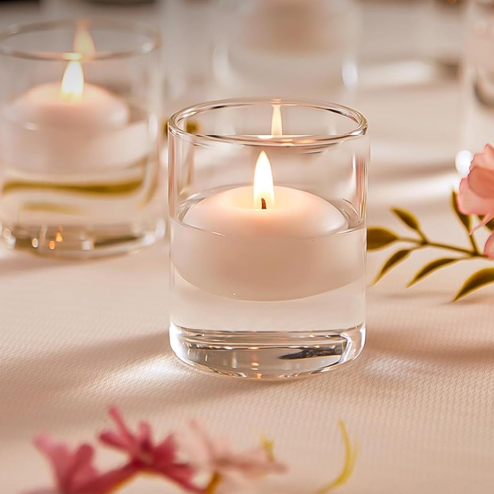 50 candele galleggianti, per San Valentino, Natale, matrimonio, cena, colore bianco