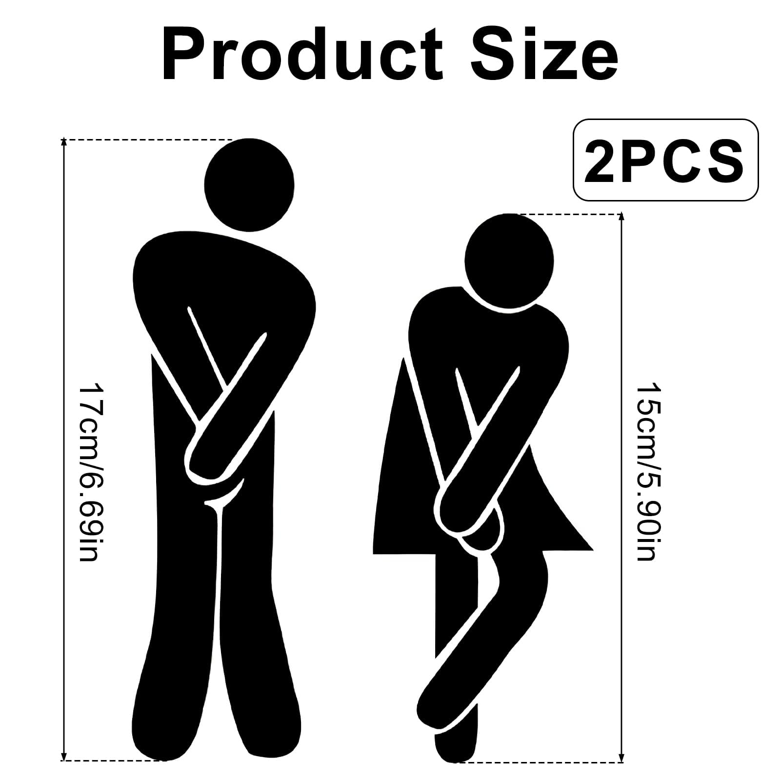Letreros autoadhesivos para Baños de Hombres y Mujeres, Acrílico Negro, Baños Públicos, Oficinas, Hogares, Estacionamientos